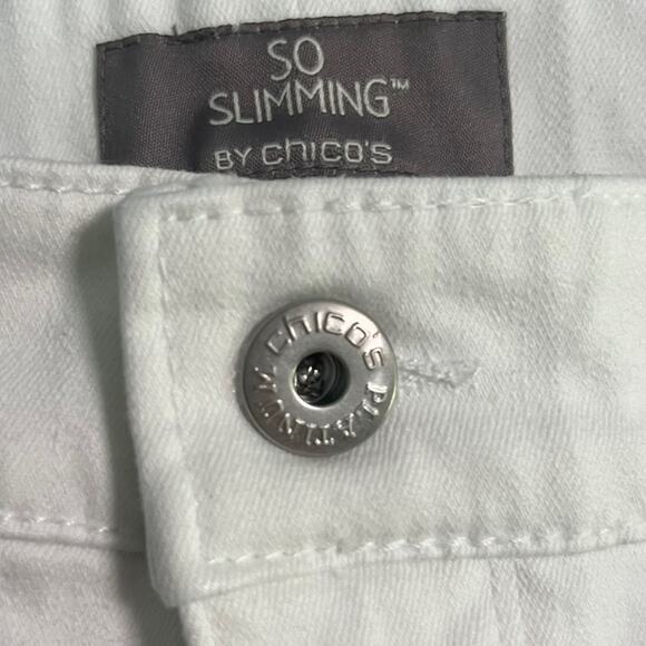 Chico's Women Jeans Size 0R S/4 White So Slimming Bootcut White Festival Resort - Picture 3 of 10